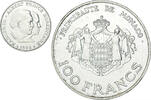 Monaco 100 Francs Coin, Rainier III & Albert, Silver -