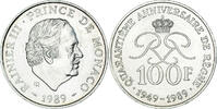 Monaco 100 Francs Coin, Rainier III, 40e anniversaire de règne -