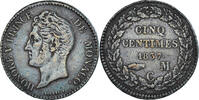 Monaco 5 Centimes Coin, Honore V, Copper -