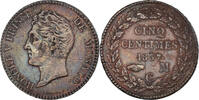 Monaco 5 Centimes Coin, Honore V, Copper -