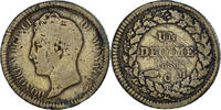 Monaco 1 Décime Coin, Honore V, Copper Gilt -