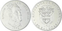 Panama 20 Balboas Coin, U.S. Mint, Simon Bolivar, Silver -