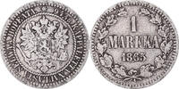 Finland Markka Coin, Alexander II, Helsinki, Silver, KM:3.1 -