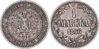 Finland Markka Coin, Alexander II, Helsinki, Silver, KM:3.1 -