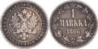 Finland Markka Coin, Alexander II, Helsinki, Silver, KM:3.1 -