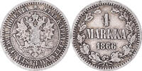 Finland Markka Coin, Alexander II, Helsinki, Silver, KM:3.1 -