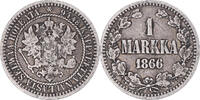 Finland Markka Coin, Alexander II, Helsinki, Silver, KM:3.1 -