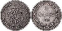 Finland Markka Coin, Alexander II, Helsinki, Silver, KM:3.2 -