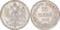 Finland 25 Penniä Coin, Nicholas II, Helsinki, Silver -
