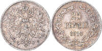 Finland 25 Penniä Coin, Nicholas II, Helsinki, Silver -