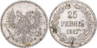 Finland 25 Penniä Coin, Nicholas II, Helsinki, Silver -