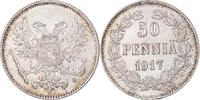Finland 50 Penniä Coin, Nicholas II, Helsinki, Civil War -