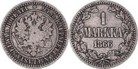 Finland Markka Coin, Alexander II, Helsinki, Silver, KM:3.1 -