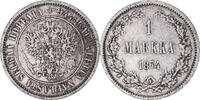 Finland Markka Coin, Alexander II, Helsinki, Silver, KM:3.2 -
