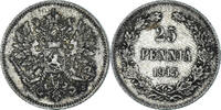 Finland 25 Penniä Coin, Nicholas II, Helsinki, Silver -