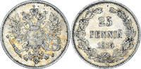 Finland 25 Penniä Coin, Nicholas II, Helsinki, Silver -