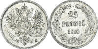 Finland 25 Penniä Coin, Nicholas II, Helsinki, Silver -