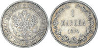 Finland Markka Coin, Alexander II, Helsinki, Silver, KM:3.2 -