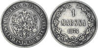 Finland Markka Coin, Alexander II, Helsinki, Silver, KM:3.2 -