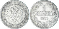Finland Markka Coin, Alexander II, Helsinki, Silver, KM:3.1 -
