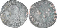 France Double Tournois Coin, Henri III, Troyes, Copper -