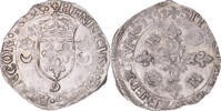 France Douzain aux croissants Coin, Henri II, Rennes, Silver -