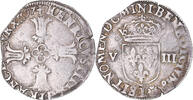 France 1/8 Ecu Coin, Henri IV, Bayonne, 3rd type, Silver -