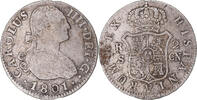 Spain 2 Reales Coin, Charles IV, Seville, Silver, KM:430.2 -