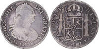 Bolivia 4 Réales Coin, Charles IV, Potosi, Silver -