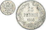 Finland 25 Penniä Coin, Nicholas II, Helsinki, Silver -