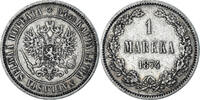 Finland Markka Coin, Alexander II, Helsinki, Silver, KM:3.2 -