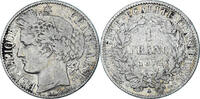 France 1 Franc Coin, Cérès, Paris, Silver, KM:822.1 -