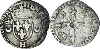 France Douzain aux croissants Coin, Henri II, La Rochelle -