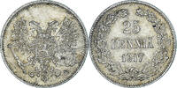 Finland 25 Penniä Coin, Nicholas II, Helsinki, Silver, KM:19 -