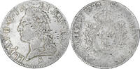 France Écu à la vieille tête Louis XV, Toulouse, Silver -