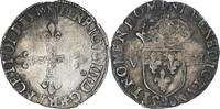 France 1/8 Ecu Henri III, Rennes, var. crescent, Silver -