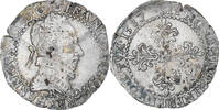 France 1/2 franc au col gaufré Henri III, Rouen, Silver -