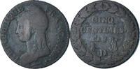 France 5 Centimes Dupré, Lyon, Copper, Gadoury:126a -