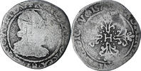 France 1/4 Franc col fraisé Henri III, Rouen, Very rare -