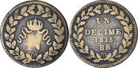 France 1 Décime Napoleon I, Strasbourg, Bronze, Gadoury:195e -