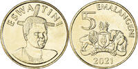 Swaziland 5 Emalangeni Coin, ESWATINI., Aluminum-Bronze -