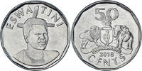 Eswatini 50 Cents Coin, Swaziland, ESWATINI, Stainless Steel -