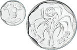 Eswatini 10 Cents Coin, Swaziland, ESWATINI, Acier plaqué nickel -