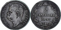 Italy 2 Centesimi Coin, Umberto I, Rome, Copper, KM:30 -