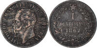 Italy Centesimo Coin, Vittorio Emanuele II, Milan, Copper -