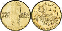 VATICAN CITY 20 Lire Coin, Paul VI, Roma, Aluminum-Bronze -
