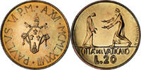 VATICAN CITY 20 Lire Coin, Paul VI, Aluminum-Bronze, KM:135 -