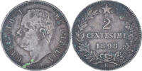 Italy 2 Centesimi Coin, Umberto I, Rome, Copper, KM:30 -