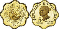 Philippines 5 Sentimos Coin, BE, Brass, KM:206 -