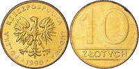 Poland 10 Zlotych Coin, Warsaw, Brass, KM:152.2 -